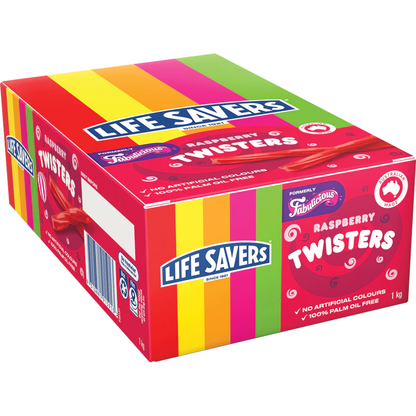 Wonka Raspberry Twister 90pc 1 Kg