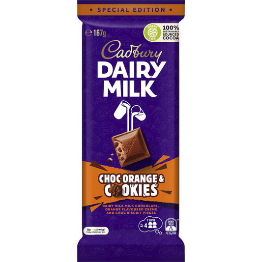 Cadbury Milk Orange Cookie Choc Block 167g
