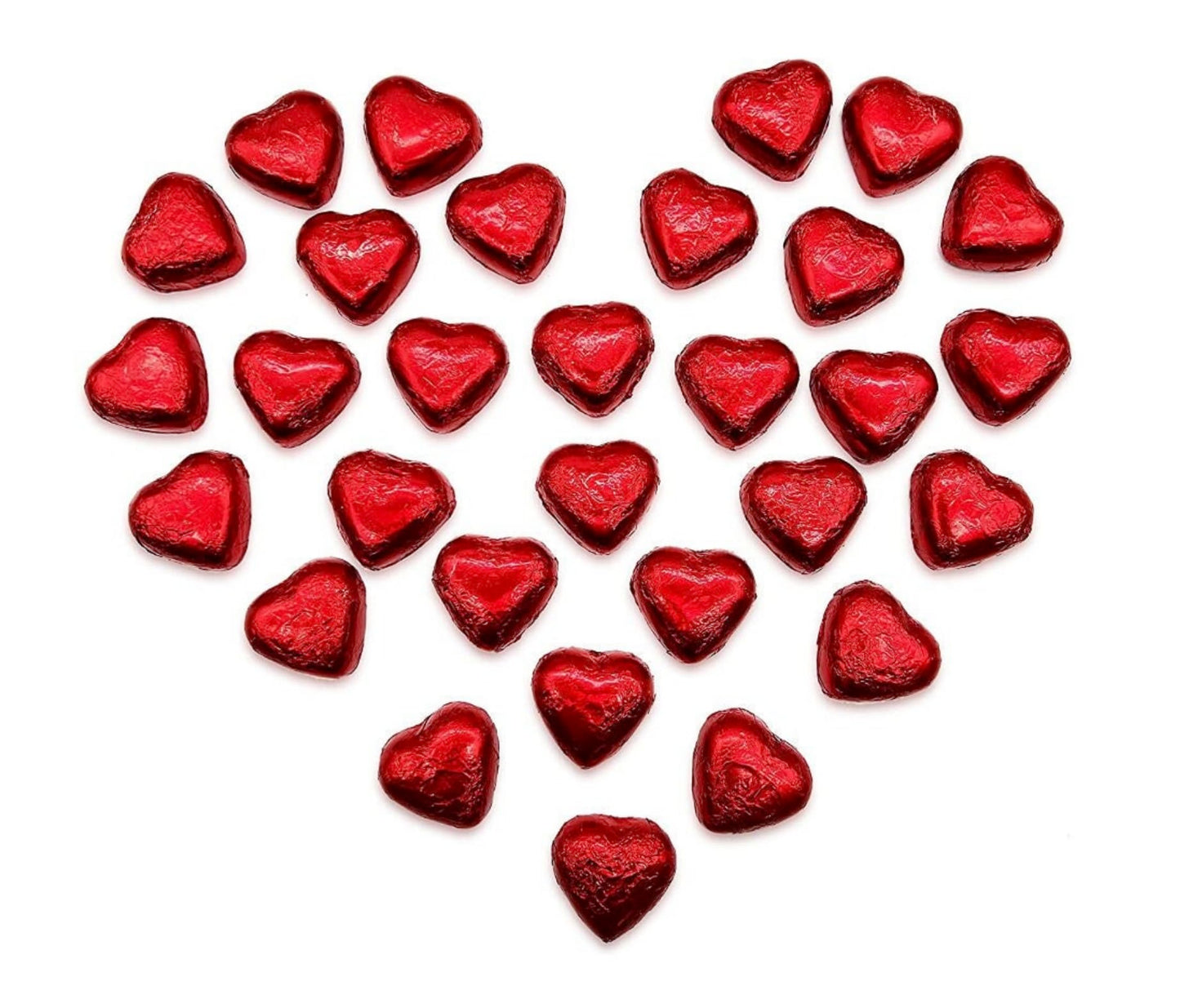 Candy Coated Choc Heart Red 1KG