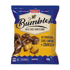 Menz Bumbles Milk Choc Honeycomb 150g