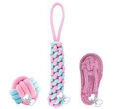 Dental Tugger Toy Tpr Balls + Braided Squeaky Rope