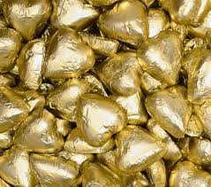 Gold Chocolate Hearts 63g x 60pc