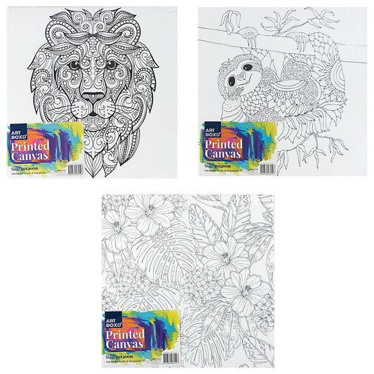 Canvas Colour-In Pre Print 30x30cm-D