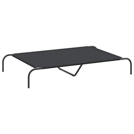 Elevated Dog Bed Black Fabric Base 110x80x20cm