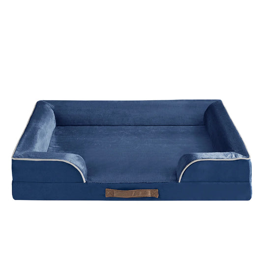 Oxford Orthopedic Walled Super Comfy Dog Bed Navy Blue  XL